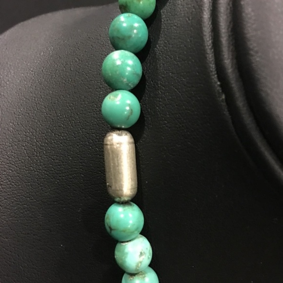 Native American Turquoise and Sterling Necklace - Picture 4 of 8